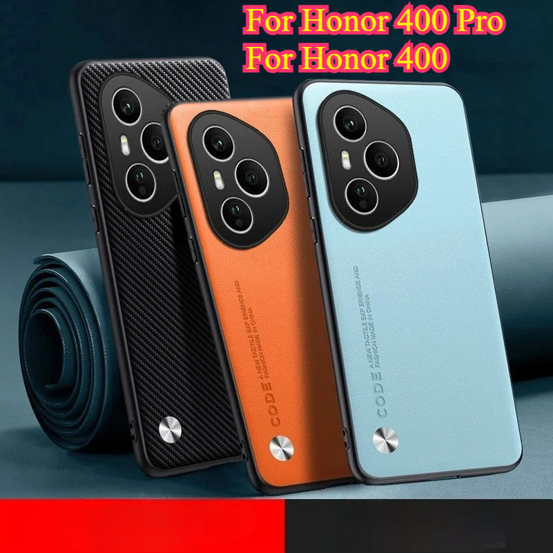 เคสโทรศัพท์หนัง PU ธรรมดาสําหรับ Honor 400 Pro Matte ซิลิโคนนุ่มกันกระแทกกันชนฝาครอบโทรศัพท์สําหรับ Huawei Honor 400 Lite