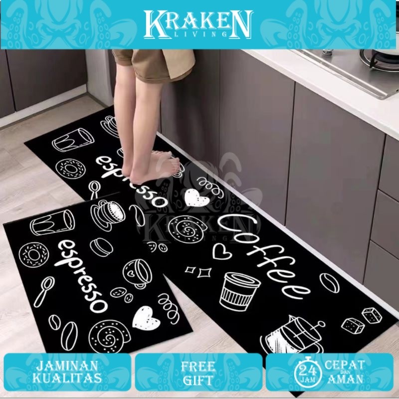 2in1 เท้า 40x60 ซม.และ 40x120 ซม. Anti Slip ห้องครัวห้อง Foot Mat ชุด/พรม KRAKEN LIVING