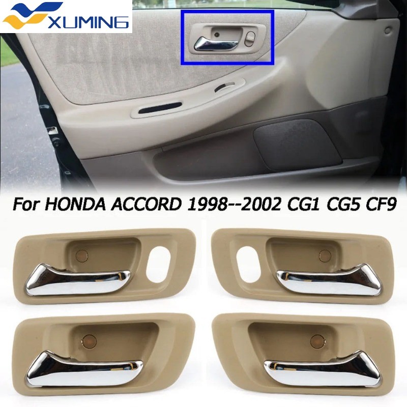 XM รถ-Styling Chroming Beige ภายในรถประตูสําหรับ HONDA ACCORD 1998 1999 2000 2001 2002 CG1 CG5 CF9 มือจับประตูด้านใน