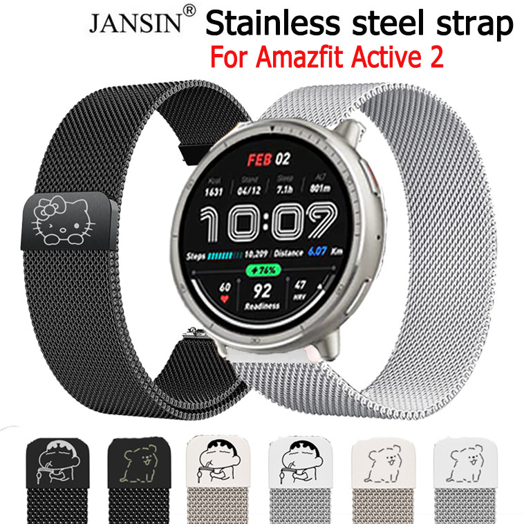 สาย สําหรับ Amazfit Active 2 magnetic loop สายนาฬิกาข้อมือ สเตนเลส สำหรับ amazfit active2