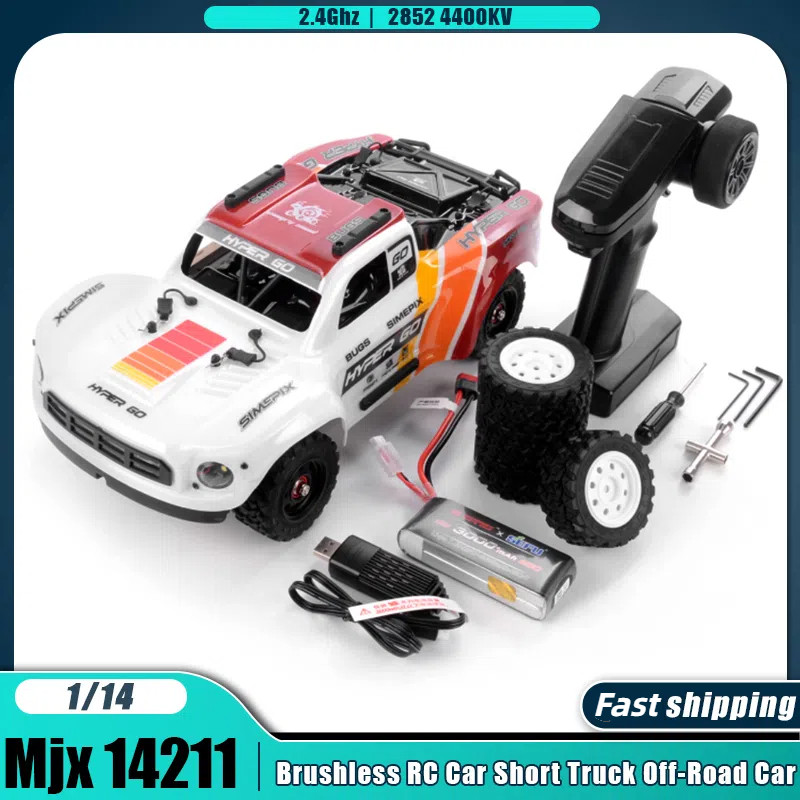 MJX 14211 1/14 Rc รถ Brushless MJX HYPER GO 14211 รีโมทคอนโทรลรถความเร็วสูง 4wd Desert รถบรรทุกของเล