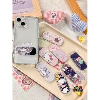 ขาตั้งโทรศัพท์ลายดอกไม้น่ารักสไตล์คิตตี้ ลายศิลปะเรียบง่าย ขาตั้งโทรศัพท์กระจกทรงรี ขาตั้งโทรศัพท์ตั้งโต๊ะแบบพับได้