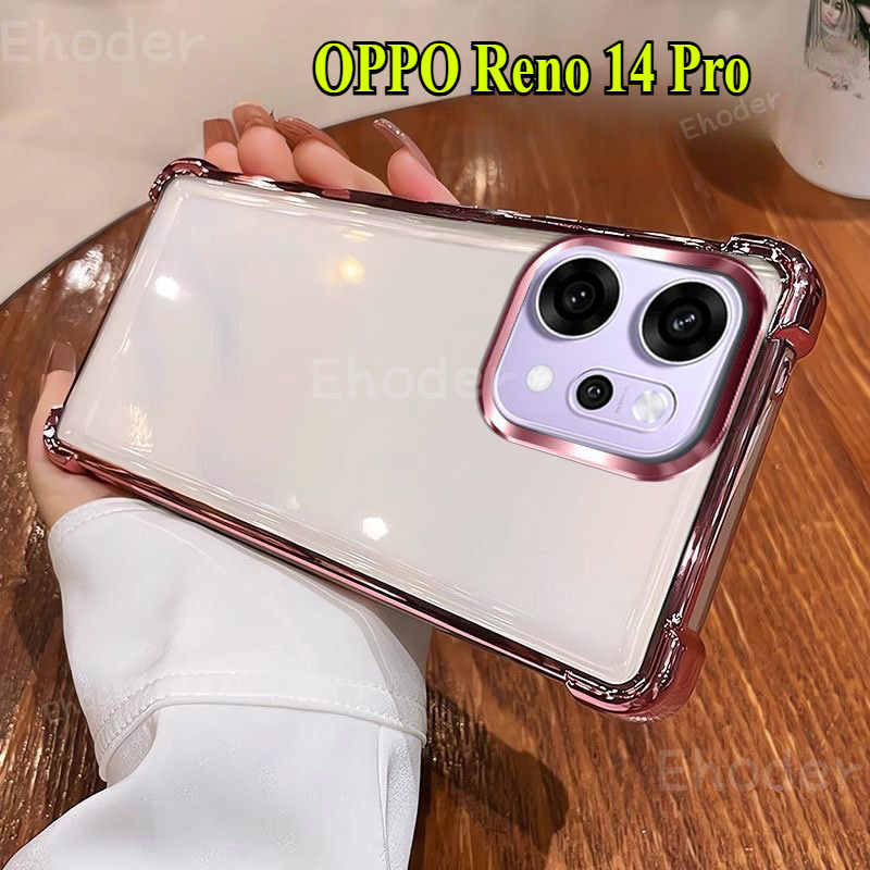 หรูหรากันกระแทกสําหรับ OPPO Reno 14 Pro 14F 4G 5G 2025 กรณีซิลิโคนอ่อนนุ่มใสปกหลังสําหรับ Reno14 Reno14Pro 14Pro PKZ110 Reno14F 14 F Lite กรณี