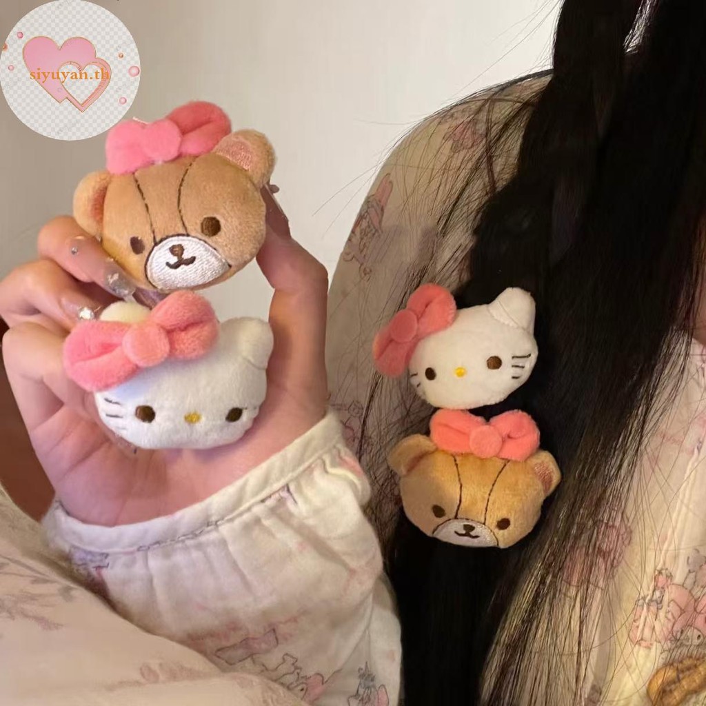 SIYUYAN 1/2PCS หมีตุ๊กตาการ์ตูนน่ารักคลิปด้านข้างอุปกรณ์เสริมผมเด็กสาวขอบคลิป Headwear ของขวัญ TH - รูปที่ 6