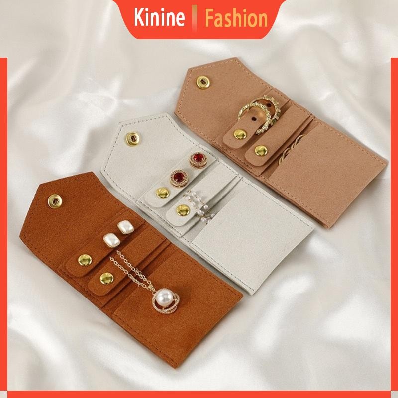 KIN Jewelry Roll Bag Stylish Jewelry Case Travel Unique Jewelry Organizers Microfiber Texture for St