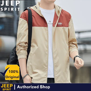JEEP SPIRIT เสื้อผ้าป้องกันแสงแดดแห้งเร็วสําหรับผู้ชายที่คลุมด้วยผ้าป้องกันรังสียูวีกลางแจ้ง
