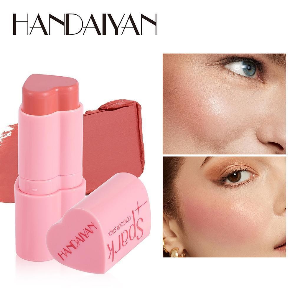 Handaiyan Matte & Shimmer Glitter Blush Cute Love Heart Blush Face Makeup Stick L7s1