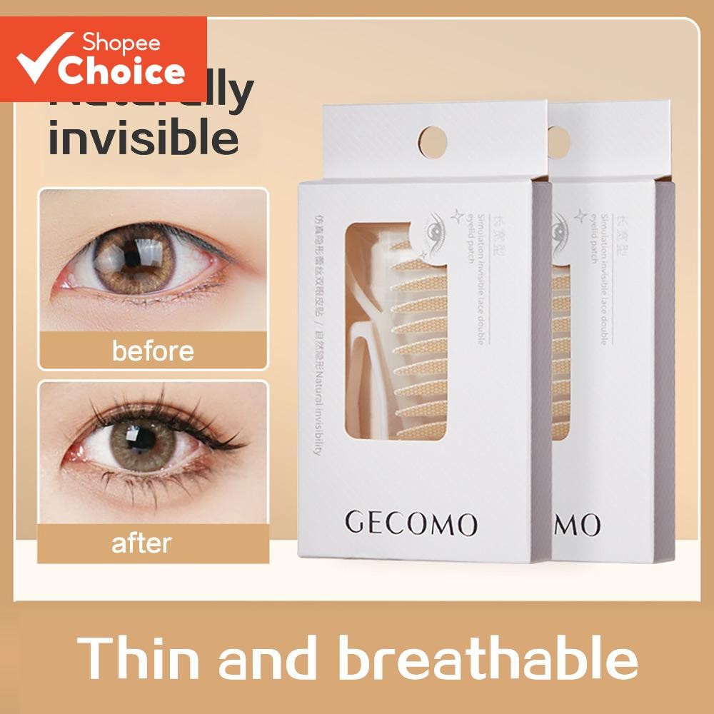 Gecomo Double Eyelid Tape Lace Seamless Natural Matte , เครื่องมือแต่งหน้าติดทนนานสําหรับเปลือกตาเดี่ยว