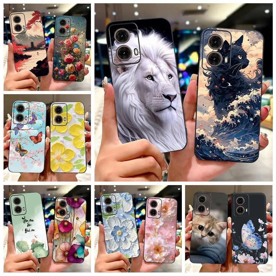 สําหรับ Motorola Moto G55 G85 กรณีแมวน่ารัก Lion ทาสี Soft TPU เคสโทรศัพท์สําหรับ Motorola G85 G 55 