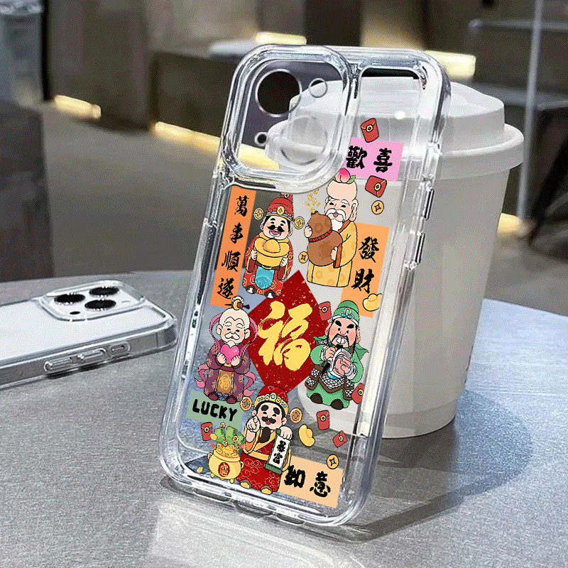 CNY Wishes Clear Soft เคสโทรศัพท์สําหรับ IPhone 16 Pro Max 15pro 14 13promax กันกระแทกฝาครอบป้องกัน