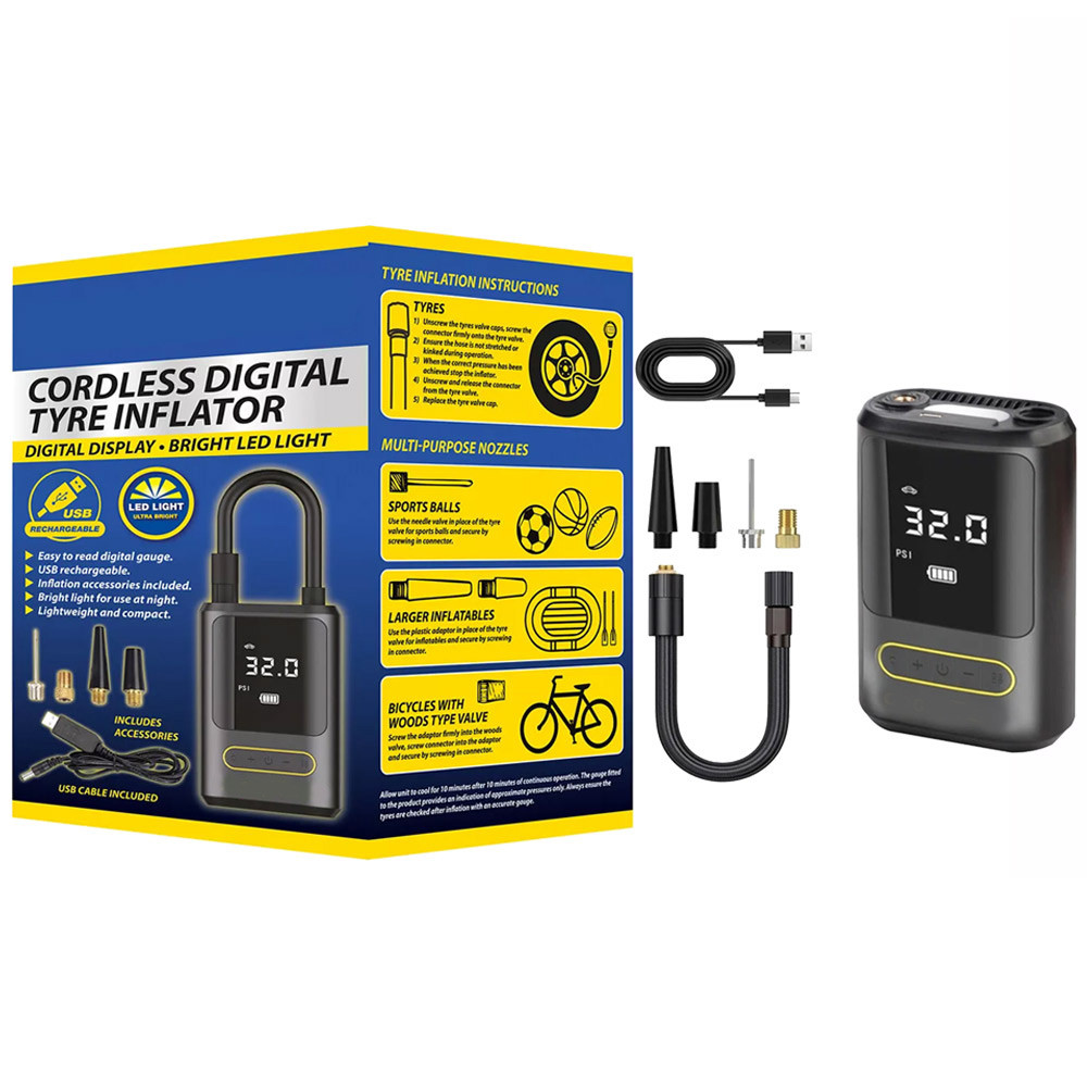 Tire inflator vehicle mounted inflation pump