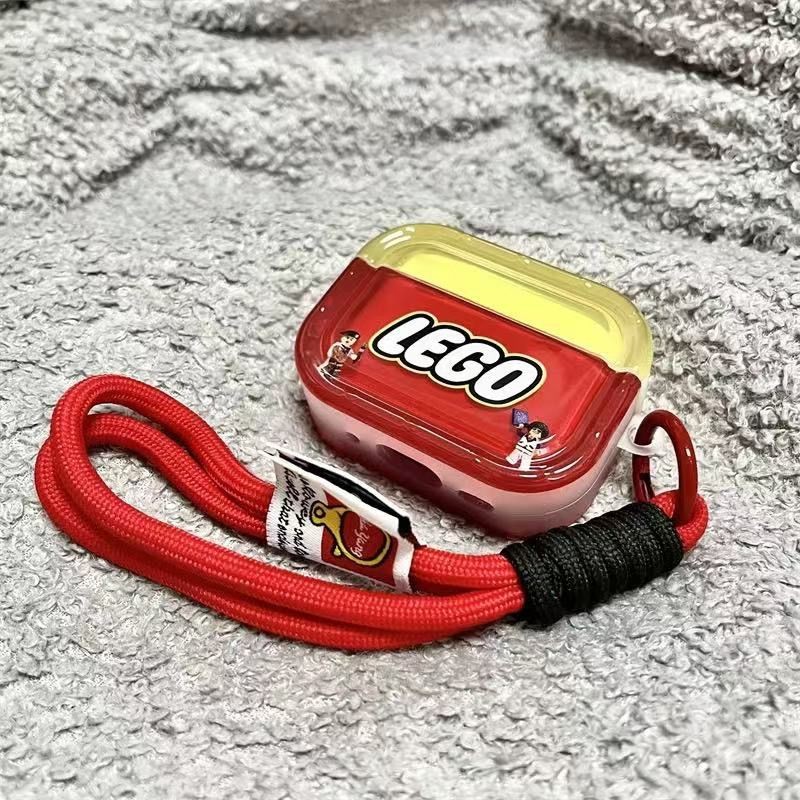 การ์ตูนการ์ตูนสีเหลืองสีฟ้า Lego เหมาะสําหรับ Lenovo lp40pro เคสหูฟัง LP40 ไร้สาย Lenovo LP40 เคสหูฟ