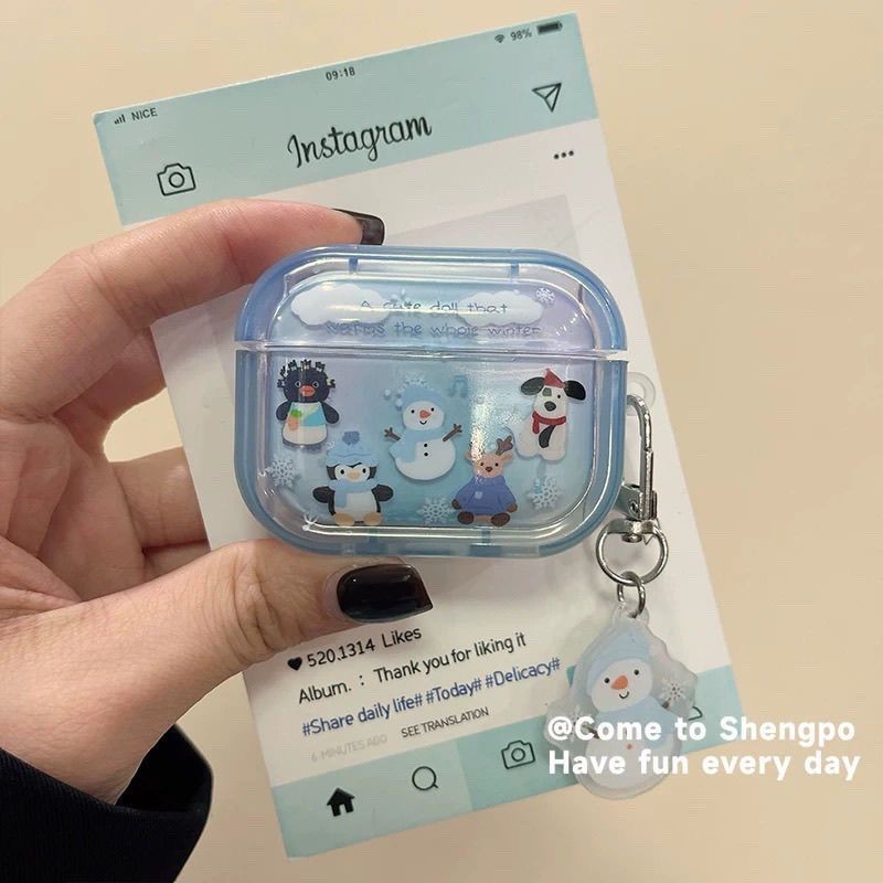 Snowman Penguin Lenovo lp40pro เคสหูฟัง LP40 ไร้สาย Lenovo LP40 หูฟังบลูทูธเคสป้องกัน