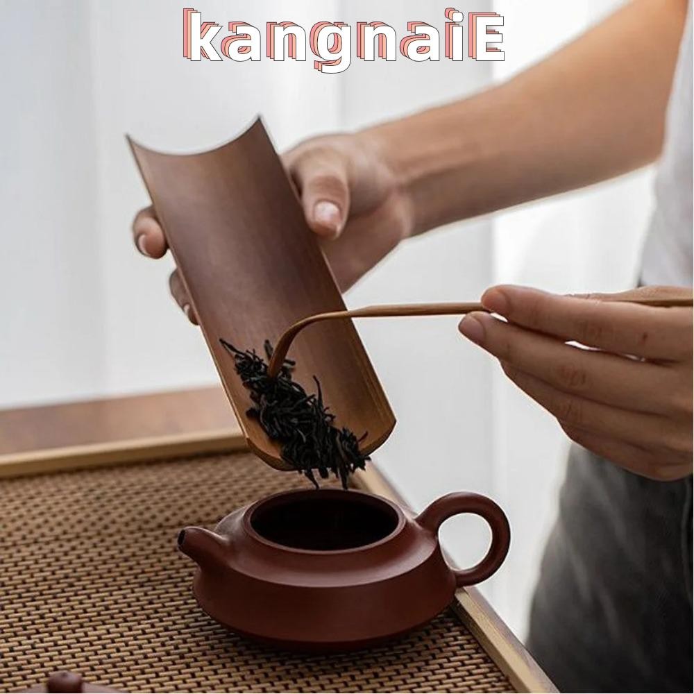 KANGNAI ที่ตักชาไม้ไผ่ธรรมชาติ, ชุดน้ําชากังฟูสไตล์จีนคุณภาพสูง, พิธีชงชาเข็มชา Cha Ze ที่ทําด้วยมือ