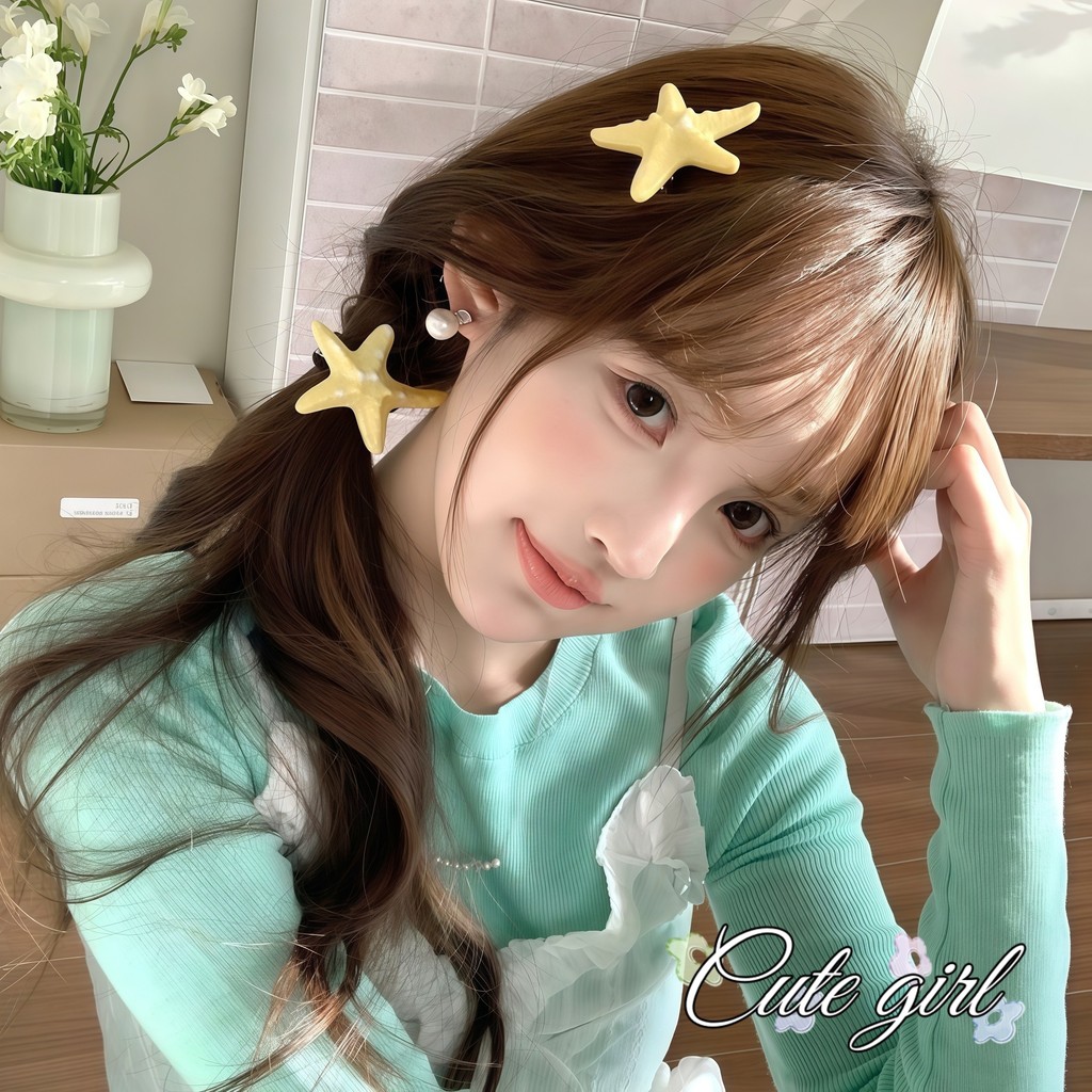 Cute_Girl 🥰🥰 กิ๊ฟกิ๊บติดผม มีให้เลือกหลายสีโดพามีน รูปปลาดาว ราคาไม่แพง หวานและน่ารัก กิ๊บติดผมสวยๆ