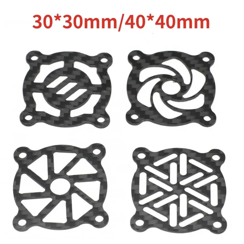 ฝาครอบพัดลมระบายความร้อนคาร์บอนไฟเบอร์ ขนาด 40x40MM & 30x30MM & M3 * 14mm สำหรับมอเตอร์ RC ESC ฝาครอบป้องกันพัดลมควบคุมไฟฟ้า