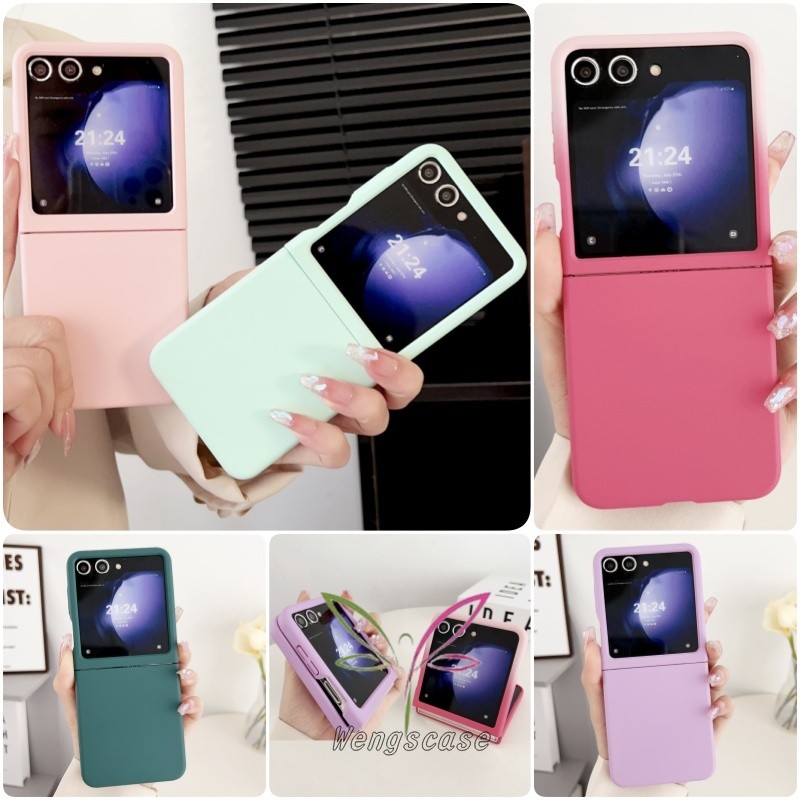 Slim Large Window Matte Case Casing for Samsung Galaxy Z Flip 7 Z Flip 6 Z Flip 5 Ultra-thin Cover Skin Friendly Hard PC Shell
