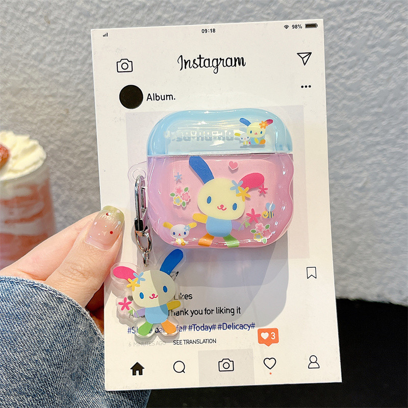 ดอกไม้กระต่าย+จี้สําหรับ Airpods 1/2 3 Pro2 pro3 Airpods4 耳机套装 无线蓝牙保套 AirPods Pro i3 i4 pro3 保机护套