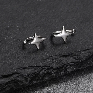 925 เงินสเตอร์ลิง Minimalist Star คลิปหู สำหรับผู้หญิงและผู้ชายนอกกะโหลก วัยรุ่น Cuff เครื่องประดับ