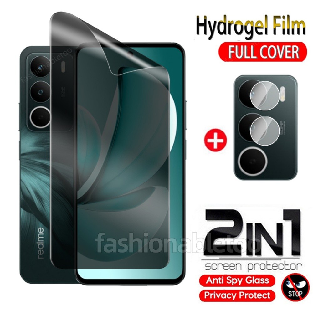 Realme C71 2025 2 in 1 Anti-spy Hydrogel ฟิล์มสําหรับ Realme C71 C75 X C75X C 71 C 75X RealmeC71 Rea