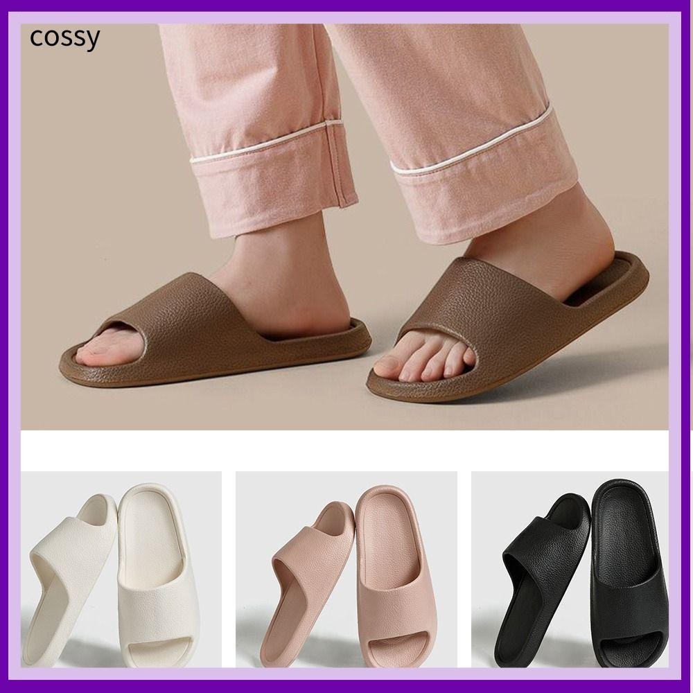 คอสซี่ รองเท้าแตะผู้หญิงรองเท้าแตะแบนนุ่มสบายแฟชั่นน่ารักสีทึบรองเท้าแตะห้องน้ําลื่นเดินกลางแจ้งX034