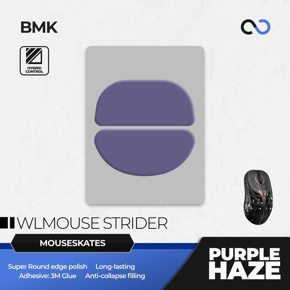 BMK Purple Haze Pro WLMouse Strider Mouse Feet / Mouse Skate PTFE Obsidian Air Clone (Hybrid-Control