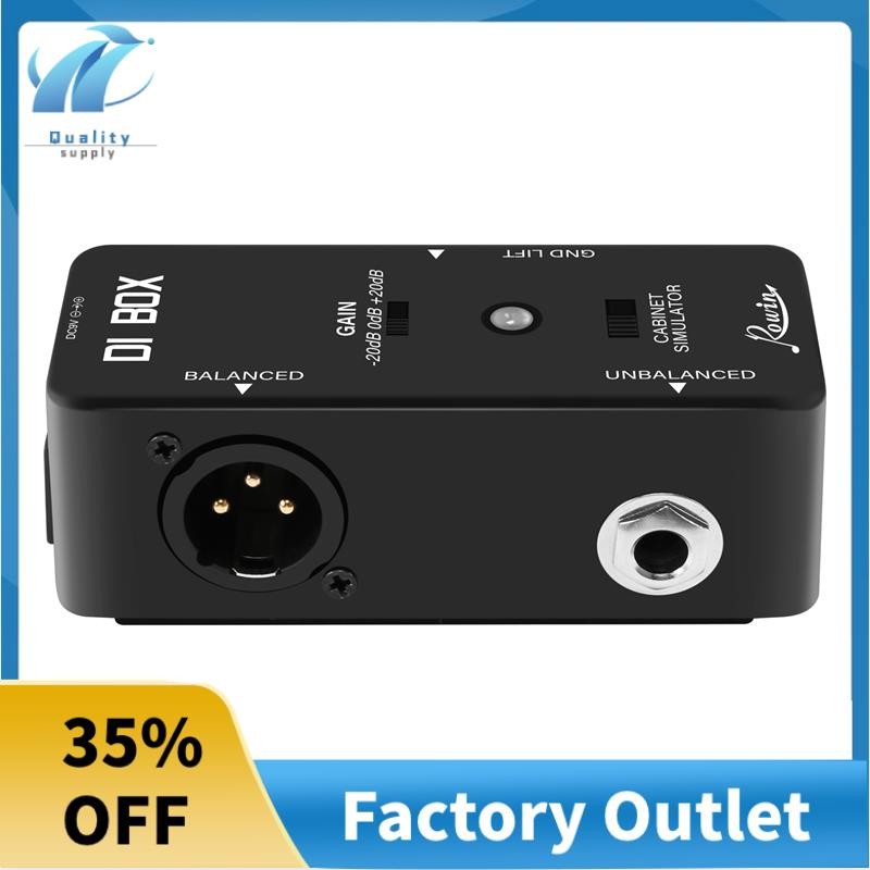 DI BOX LEF-331 Micro-DI พร้อม Cab Sim และ Gain Guitar Effect Pedal True Bypass