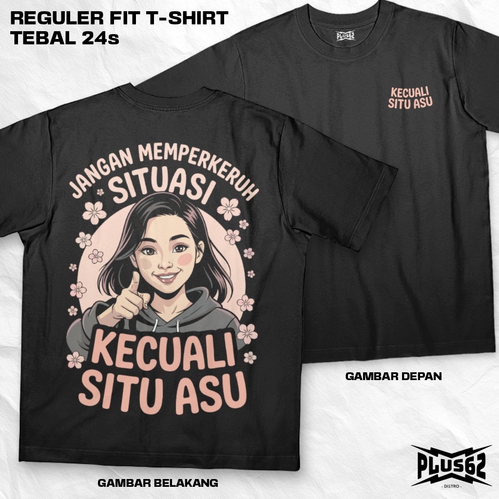 Plus62 Distro - เสื้อยืดซีรีส์ต้นฉบับ 24s หนาระดับพรีเมียมพร้อมคํา - ED0168