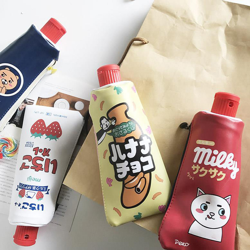 กระเป๋าใส่ปากกายาสีฟันสร้างสรรค์พร้อมปากกาม้วนกล่องเครื่องเขียนน่ารักความจุขนาดใหญ่กระเป๋าเก็บเครื่องเขียนตลก - รูปที่ 3