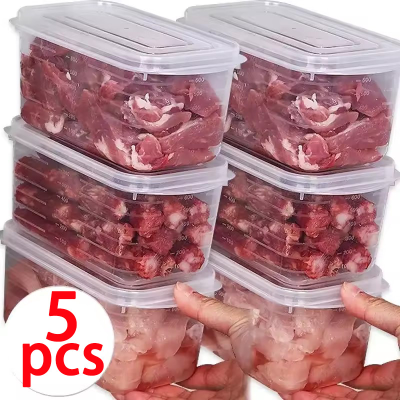 ถังเก็บผักสดขนาด 700 มล. พร้อมฝาปิด / กล่องเก็บของเนื้อแช่แข็งตู้เย็น / กล่องถนอมอาหาร
