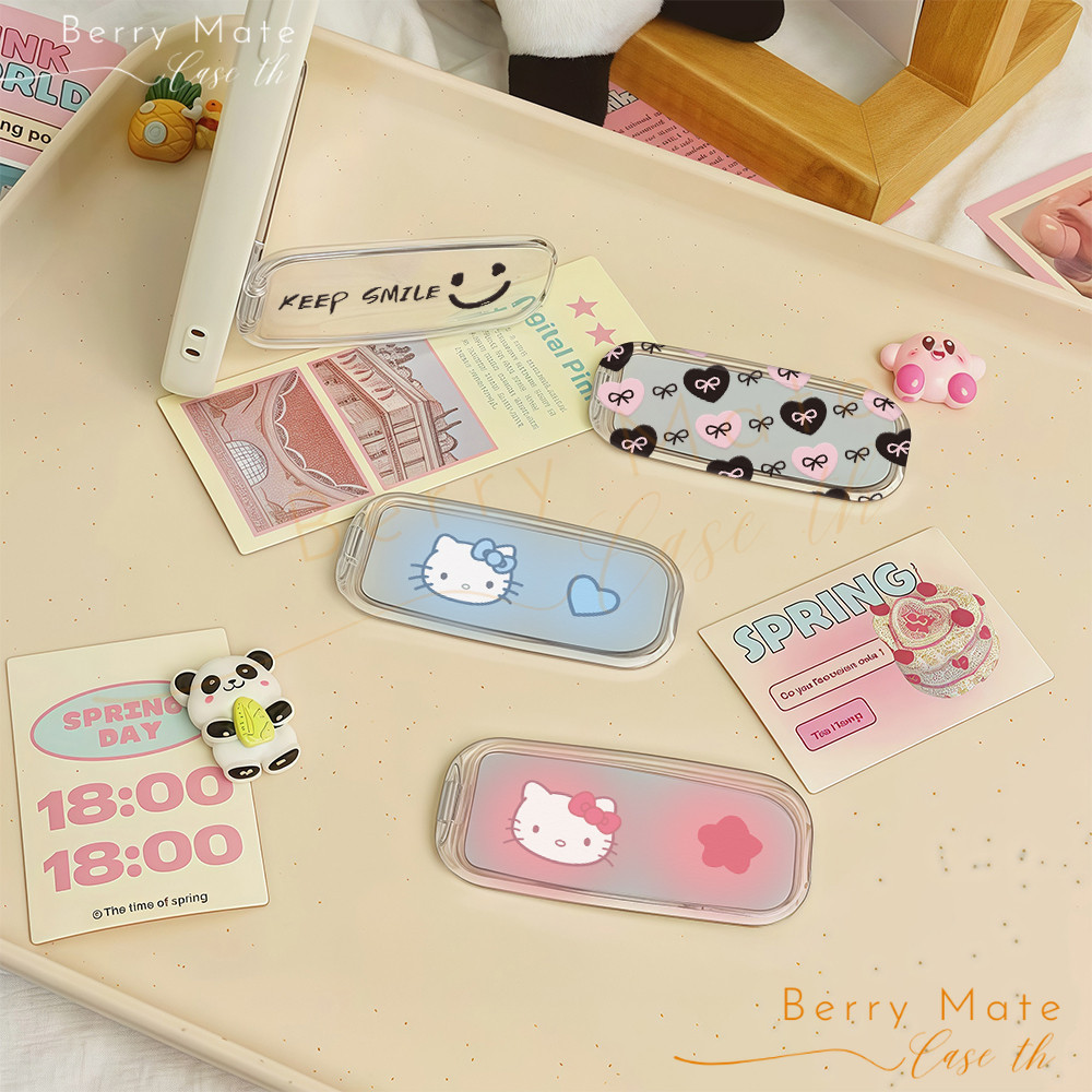 ขาตั้งติดเคสมือถือ พิมพ์ลายแมวเคธี พร้อมกระจก ใช้กับเคสโทรศัพท์หลายรุ่นได้ ที่วางติดคั้งง่าย สะดวกการวางโทรศัพท์ในแนวนอน