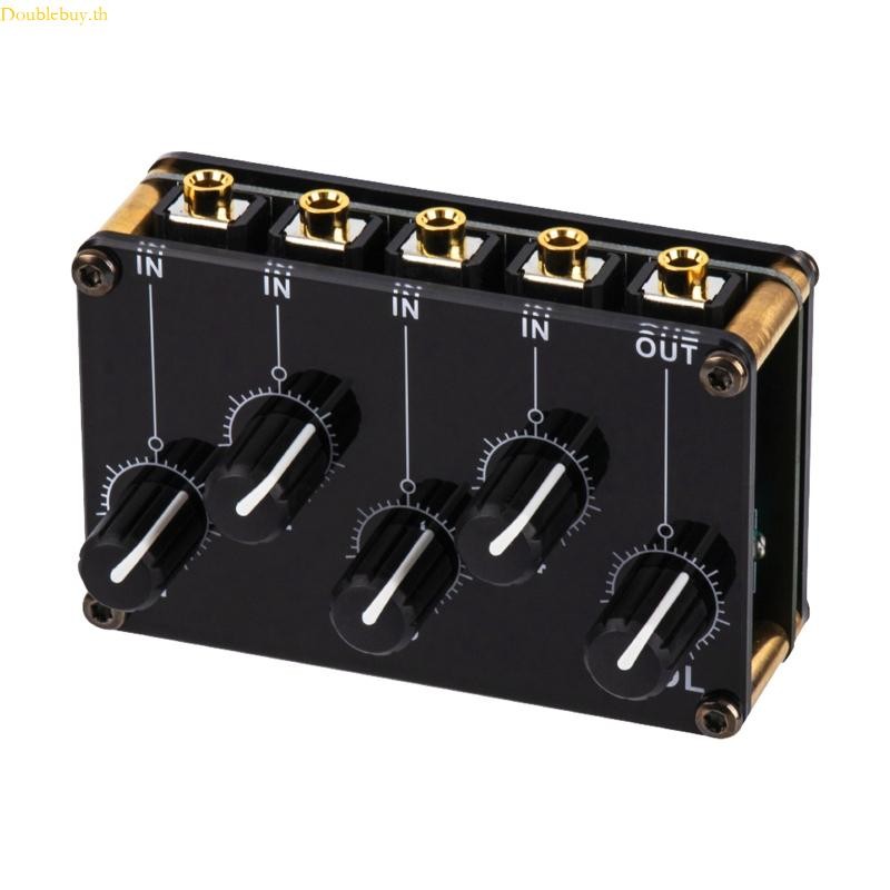 Doublebuy Mini 4 Channel Stereo Line Mixer 4in1out สําหรับการบันทึกสตูดิโอสดเสียงรบกวนต่ํา