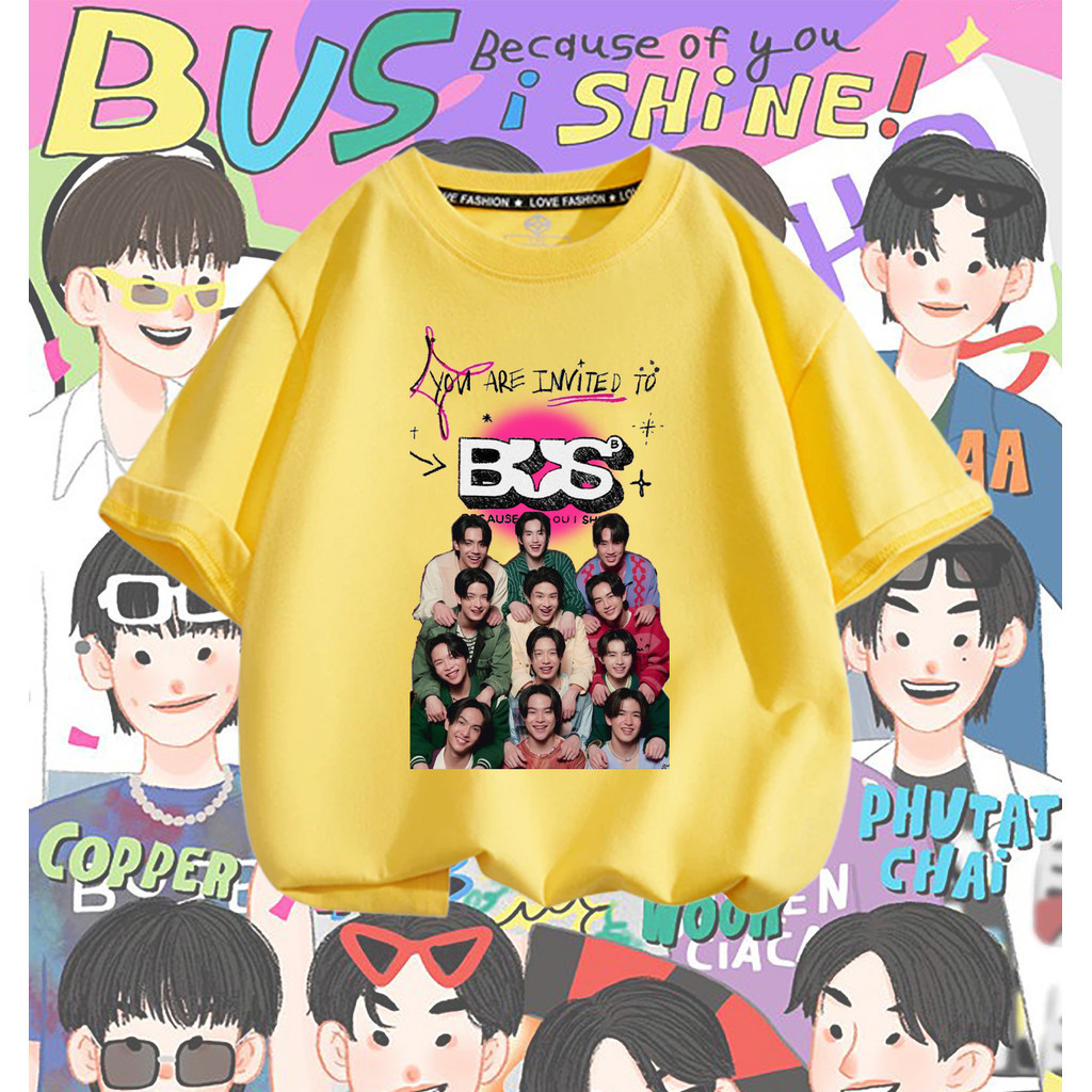 🏄🏼‍️️ ‍️️HOT Hot sales NEW เสื้อวง BUS because of you i shine T-shirt  100CM-150CM  #X6 Unisex Kids - รูปที่ 4