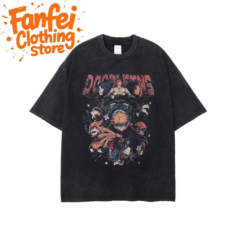 (จัดส่งตลอด 24 ชั่วโมง)Fanfei  Clothing store เสื้อยืดโอเวอร์ไซส์ วินเทจ คอกลม   Vintage T-shirt เสื้อยืดผ้าฟอก oversi12