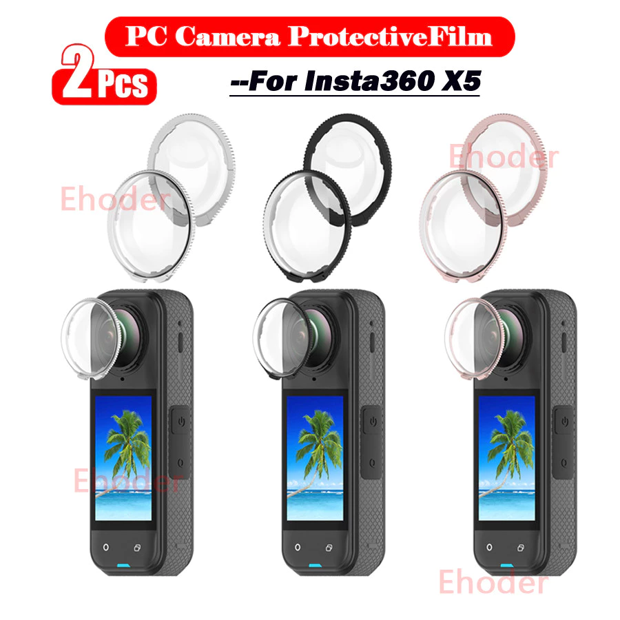 2PCS เลนส์กล้องฟิล์มสําหรับ Insta360 X5 X4 Air X3 X2 PC เลนส์สําหรับ Insta360X5 Insta360X4 X4Air Insta360X3 Insta360X2 Anti-Scratch ป้องกันกีฬากล้อง