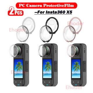 2PCS เลนส์กล้องฟิล์มสําหรับ Insta360 X5 X4 X3 PC เลนส์ Guard Cover Protector สําหรับ Insta360X5 Insta360X4 Insta360X3 Anti-Scratch ป้องกันกีฬากล้องอุปกรณ์เสริม