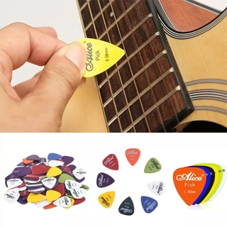 สินค้ามีคุณภาพ ชุด100ชิ้น ปิ๊กกีตาร์โปร่ง ปิ้กกีตาร์ไฟฟ้า Guitar pick Alice ขนาด0.58/0.71/0.81/0.96/1.2/1.5MM