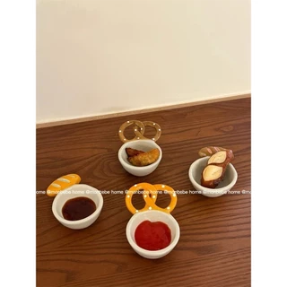 ถ้วยเล็ก ถ้วยน้ำจิ้ม ชามขนมหวาน เซรามิกส์ insรูปขนมปังน่ารัก Sauce cup พร้อมส่ง