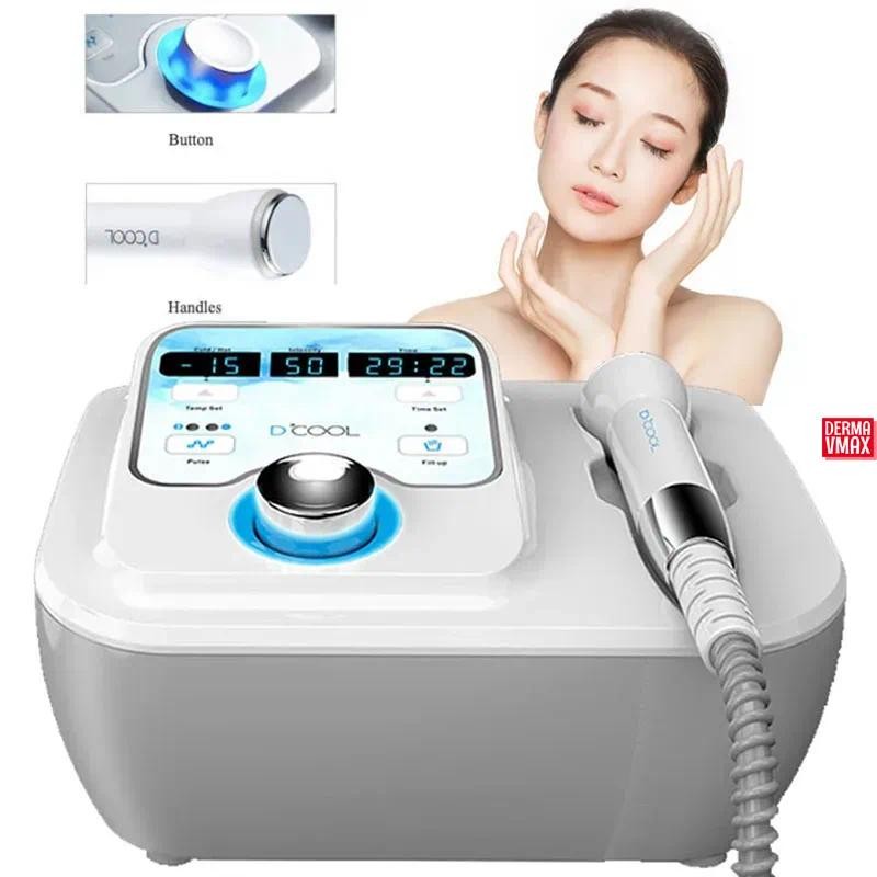 ใหม่ Dcool แบบพกพา Cool + Hot + EMS สําหรับกระชับผิว Anti Puffiness Facial Electroporation Machine อุปกรณ์ความงาม