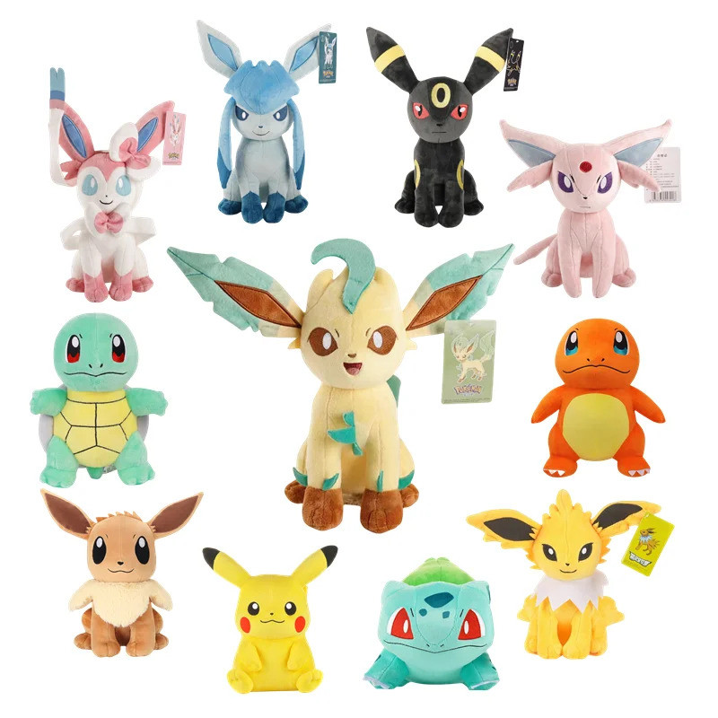 Pokemon Eeveelution Plush Stuff Toy Pikachu Sylveon Leafeonl Espeon Glaceon Umbreon Soft Plush Carto