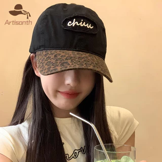 CODพร้อมส่ง💥 หมวกแก๊ป Y2K หมวกเบสบอลพิมพ์เสือดาว หมวกแฟชั่น หมวกบล็อคสี อเมริกันเจ๋ง.Artisanth