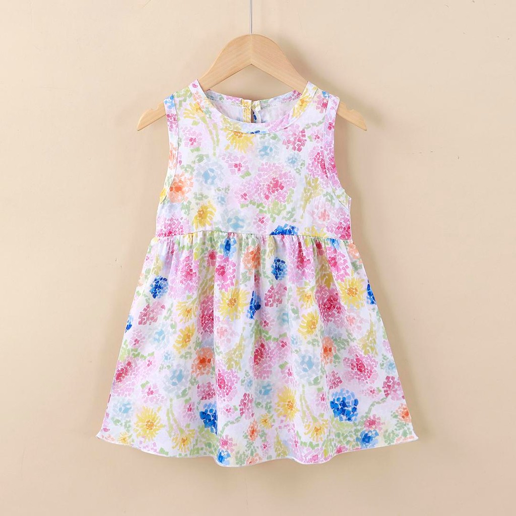 ชุดเดรสเด็ก ลายดอกไม้สำหรับเด็กผู้หญิง ดีไซน์น่ารักๆ ใส่สบายๆ ผ้าพริ้วสวย ลายสวยคอจีน กระดุมหน้า แขนตุ๊กตาบานน่ารักๆ - รูปที่ 3