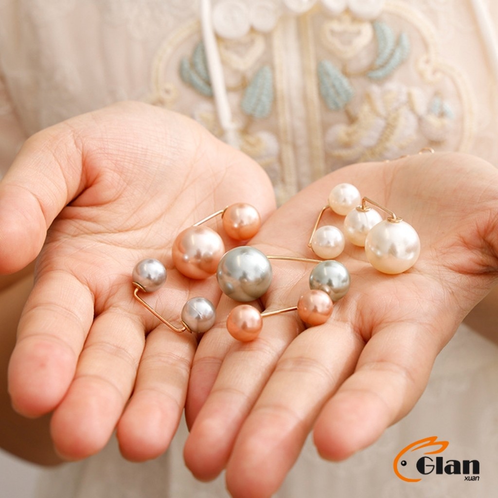 Glanxuan เข็มกลัดมุกเทียม ปรับขนาดเอว/ขนาดขากางเกง  สําหรับตกแต่งเสื้อ ผ้าคลุมไหล่ 2ชิ้น/แพ็ค Fashion Pins ราคา ถูกที่สุด ดีลบีเคเค แกลเลอรีภาพที่ 7