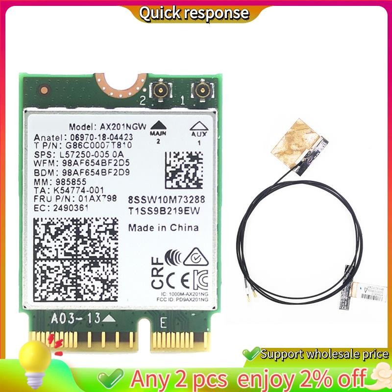 In -AX201 AX201NGW WiFi Card WiFi 6 3000Mbps Bluetooth 5.1 อะแดปเตอร์ WiFi สําหรับ Win10