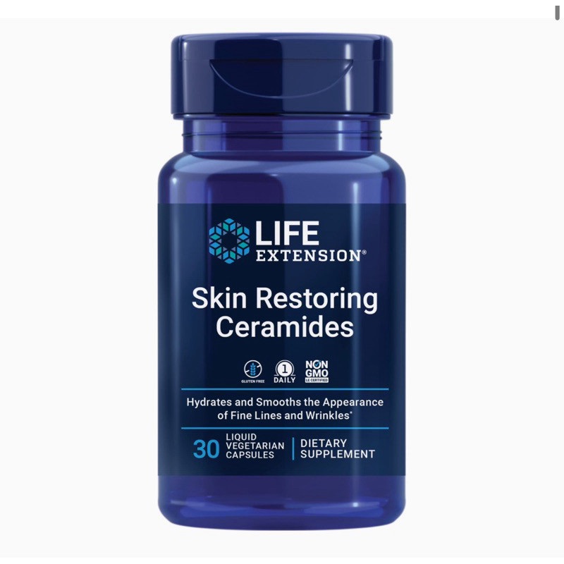 Exp 8/27 Life Extension Skin Restoring Ceramides 30 Liquid Vegetarian Capsulese