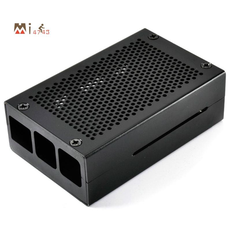 Mi4743 3 Model B+ Case Aluminium Case Case เข้ากันได้กับ 3 Model B นอกจากนี้ (สีดํา)