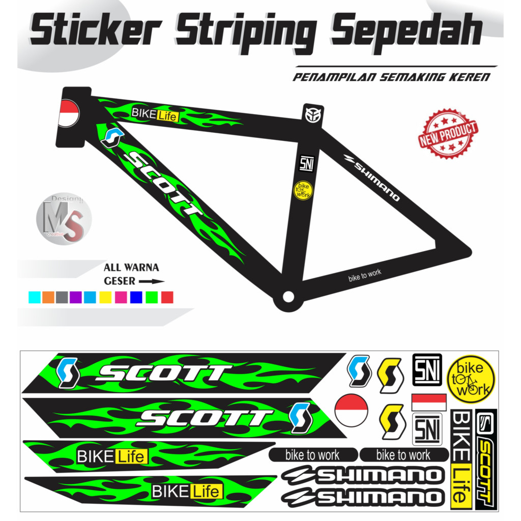 ชุดสติ๊กเกอร์จักรยาน Striping Bike SCOTT STYLE Y79 COOL LIS
