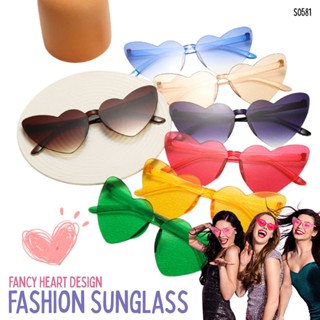 S0581 แว่นตากันแดด รูปหัวใจ แฟนซี Y2K งานปาร์ตี้ ใส่ได้ทั้งช…