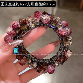 หัวบานเย็นดอกไม้คริสตัล ผมแหวน หัวเชือก รูปแบบใหม่ หัวบอล ผูกผม ยางรัด