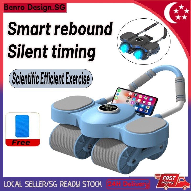 🇸🇬READY STOCKRoller Abs ใหม่มัลติฟังก์ชั่น Abs Roller พร้อมข้อศอกสนับสนุนอุปกรณ์บ้าน Plank Trainer t